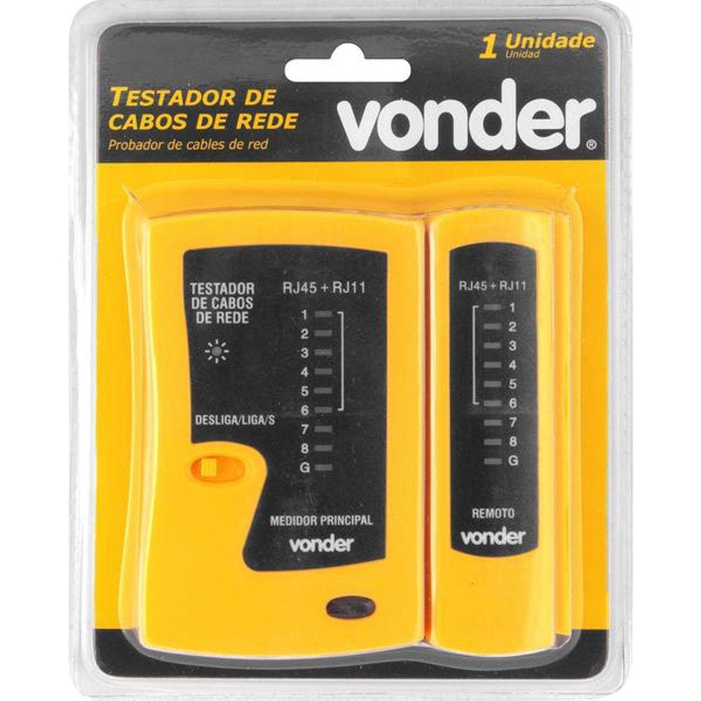 Testador Cabo de Rede Rj11/Rj12/Rj45  - Vonder
