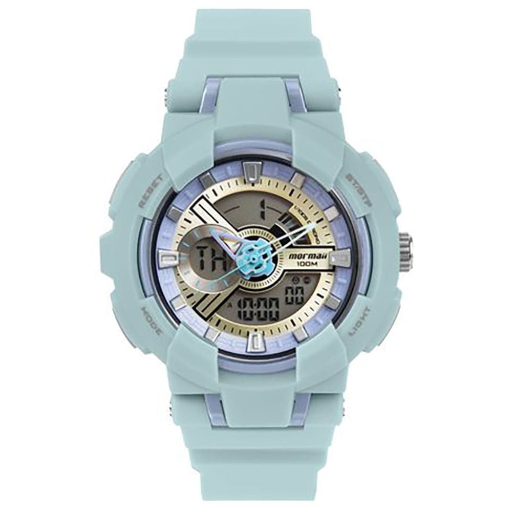 Relógio MORMAII azul anadigi feminino MO16718B/8A