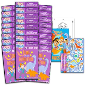Conjunto de lembrancinhas Blippi Birthday com 24 pacotes de jogos e muito mais
