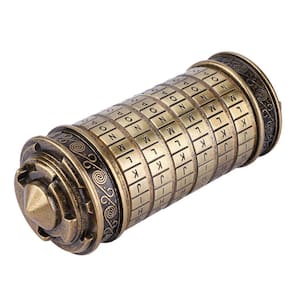 Mini caixa de quebra-cabeça Cryptex Lock Da Vinci Code com compartimento oculto