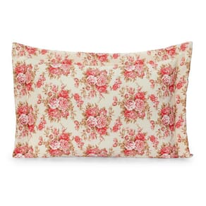 Capa Porta Travesseiro 180 Fios 70Cm X 50Cm Floral Rosa