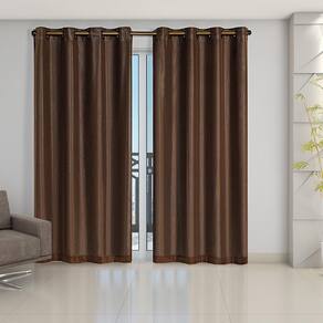 Cortina Blackout Voil 2,80X2,30 Sala Quarto Blecaute Tabaco