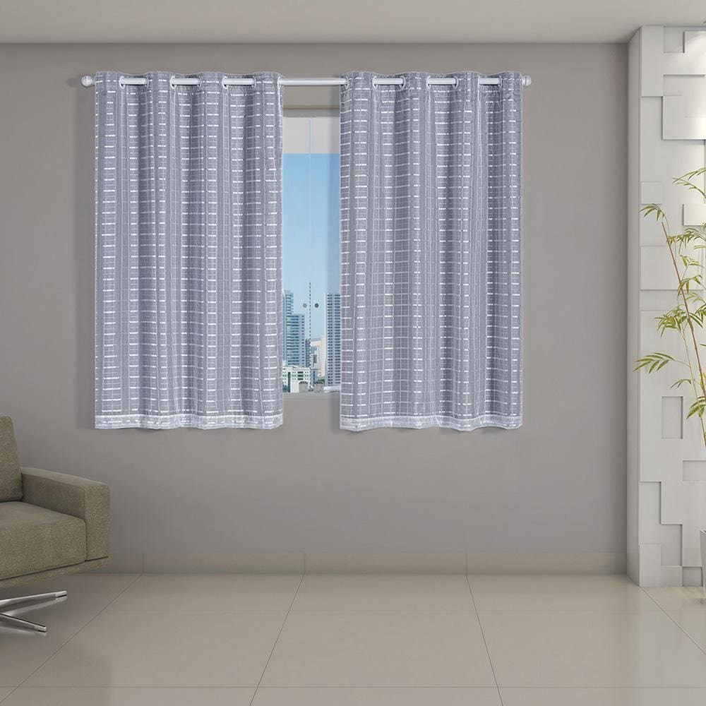 Cortina Blackout Voil 2,80X1,60 Blecaute Sala Quarto Branco