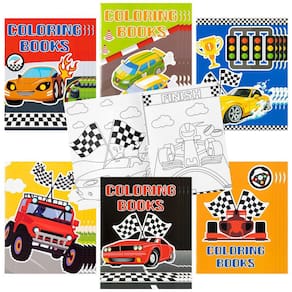 Livros para colorir JAPBOR Race Car Party para crianças, 24 unidades