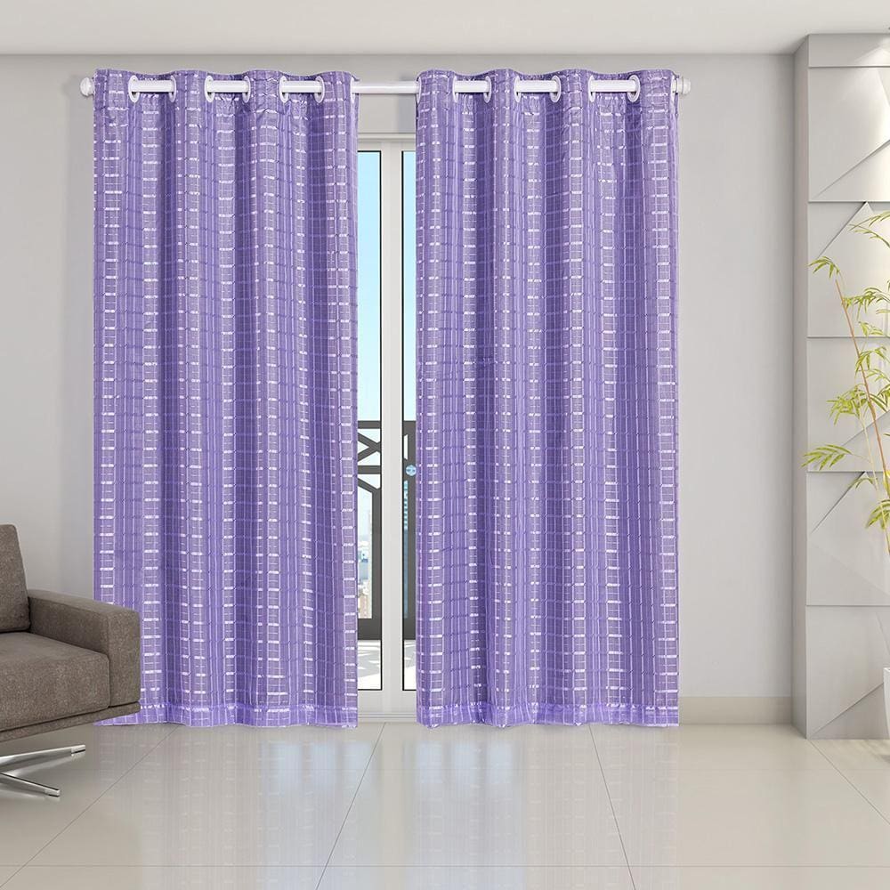 Cortina Blackout Voil 2,80X2,30 Blecaute Porta Balcão Lilás