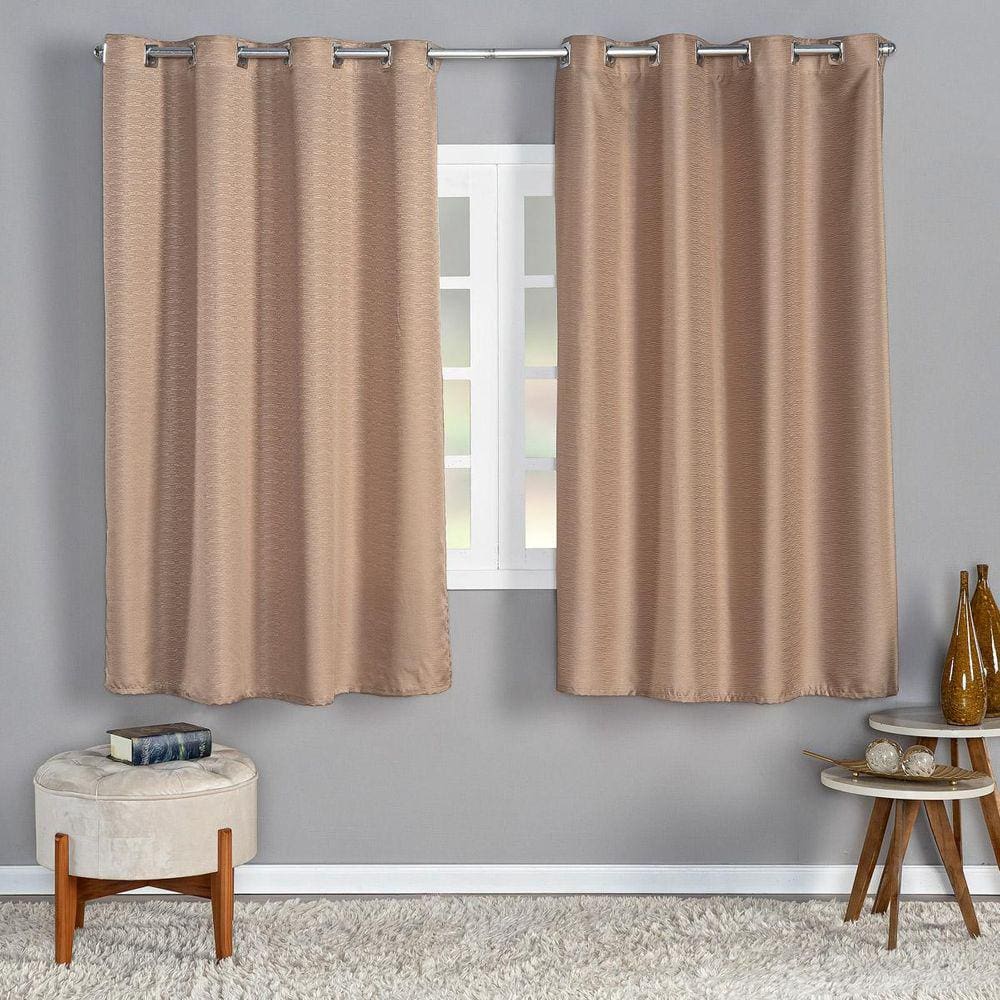 Cortina Rústica 2,20M X 1,40M Sala Quarto Apartamento Cáqui