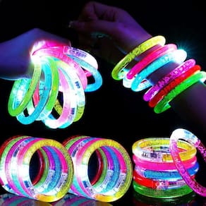 Suprimentos para festas, pulseiras Mikulala Glow in the Dark, 24 unidades