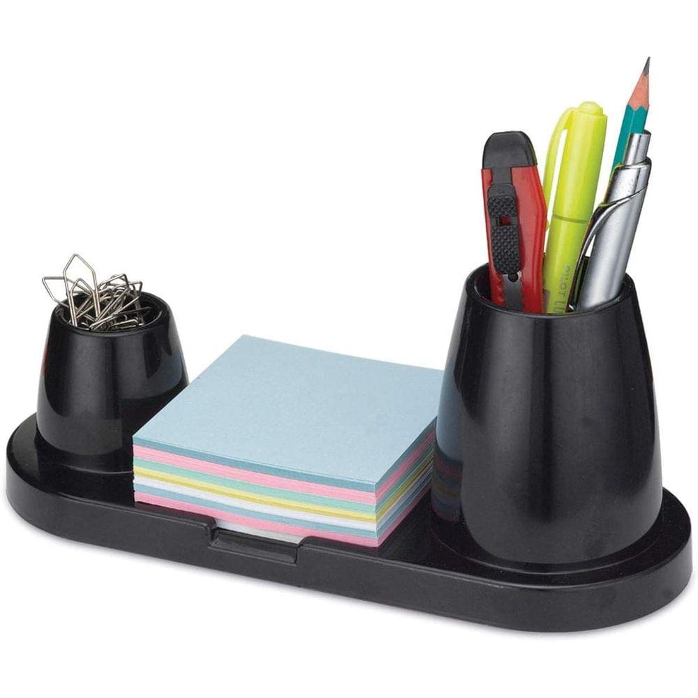 Porta Canetas, Clips, Treco e Lembretes 3 em 1 Organizador Trio Plus Preto Maxcril