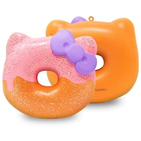 Chaveiro de brinquedo macio Hamee Hello Kitty Glazed Donut Raspberr