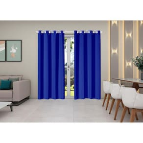 Cortina Oxford 4,00M X 2,50M Sala Quarto Janela Cozinha Azul