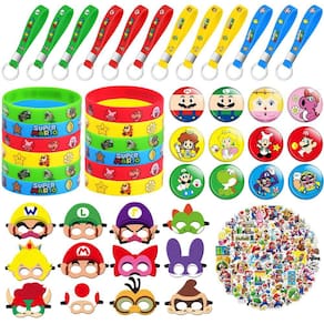 Conjunto de materiais de decoração Super Mario Party Doyay com pulseira vermelha
