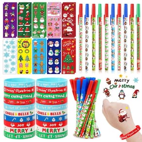 Party Favors JUNEBRUSHS Canetas de Natal, pulseiras, adesivos
