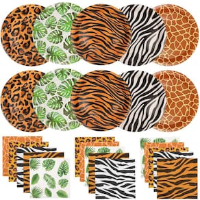 Conjunto de suprimentos para festas Jungle Safari Wild Animal 100 unidades