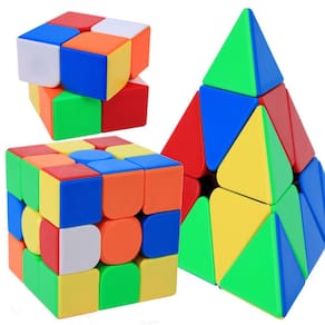 Conjunto de cubos de quebra-cabeça CAILEZHI Magic Cube, pacote com 3, 2x2, 3x3, pirâmide