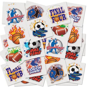 Tatuagens temporárias ArtCreativity Sports para crianças, pacote com 144