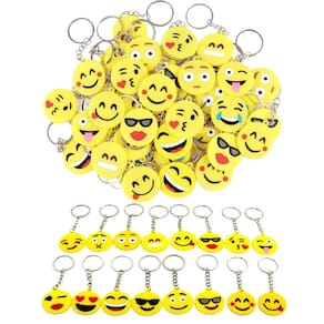 Chaveiro de pelúcia CRSUSUKJ Mini Emoticon, pacote com 64 Expressi
