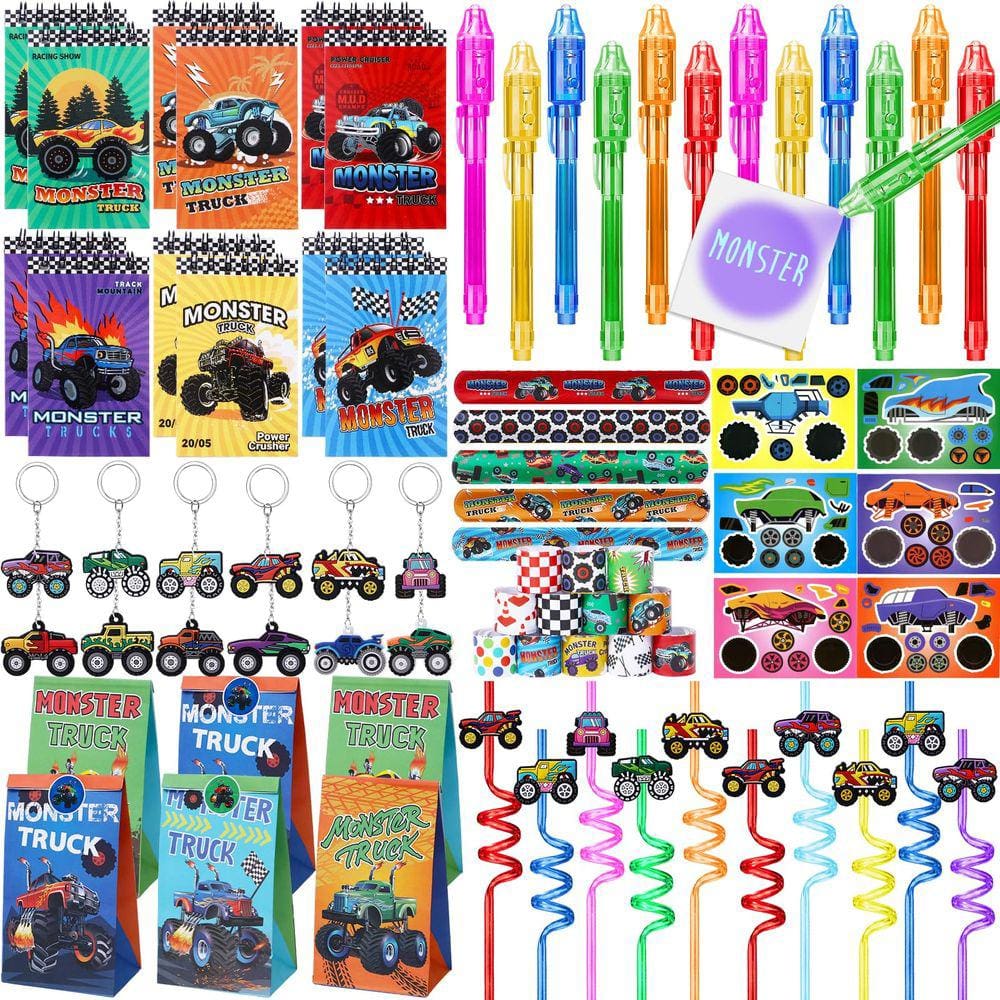 Conjunto de lembrancinhas de festa Winrayk 84 unidades Monster Truck Birthday Kids