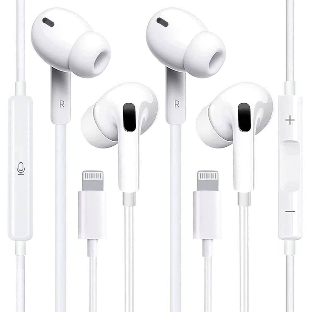 Fones de ouvido com fio Togkun com microfone, pacote com 2