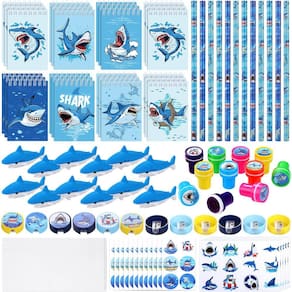 Conjunto de papelaria Faccito Shark Party Favors 85 conjuntos