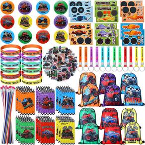 Kit de festa Jexine Transportation Birthday 140 unidades com adesivos