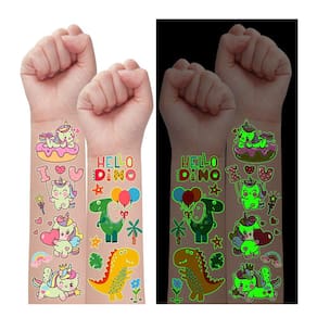 Tatuagens temporárias PARTY Glow Unicorn Dinosaur Kids
