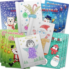 Livros para colorir ArtCreativity Christmas Kids, pacote de 20