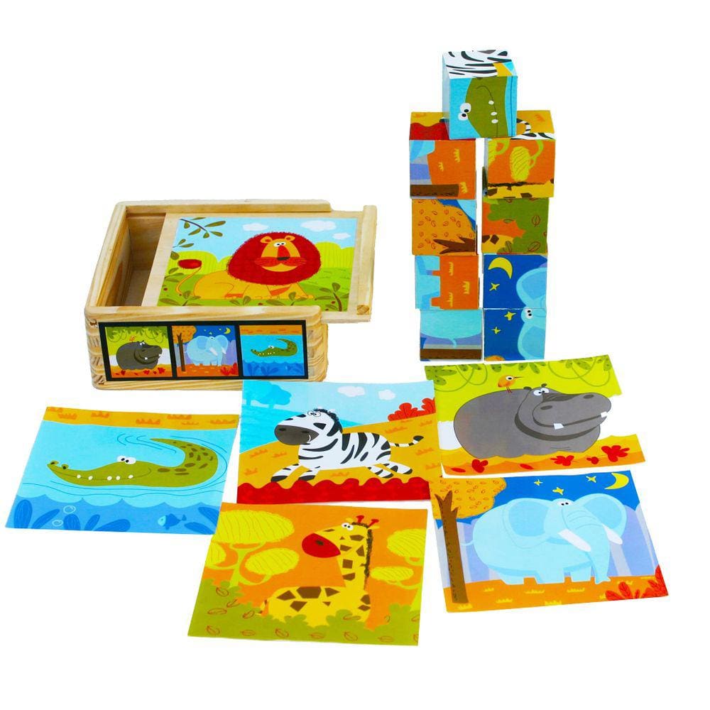 Cube Puzzle Toys of Wood Oxford TOWO 9 cubos de madeira com mais de 2 anos