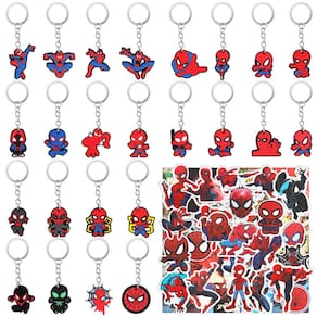 Chaveiro e adesivos Party Favors para crianças, 24 unidades+50 unidades