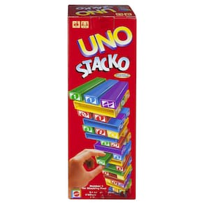 Jogo de empilhamento Mattel Games UNO Stacko para crianças de 7 anos ou mais com 4