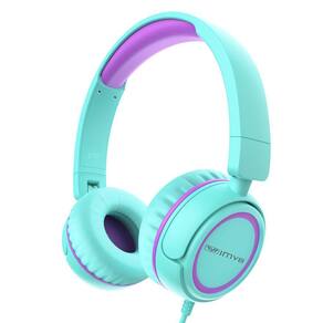Fones de ouvido IMYB V1 Kids com fio estéreo dobráveis verdes