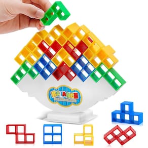 Bynleau Balance and Play — Jogo Tetra Tower Stacking Blocks, entretenimento divertido e educacional para crianças, jogos de tabuleiro para a família,