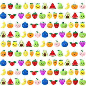 Conjunto de chaveiros de pelúcia Libima, 150 unidades com tema de frutas