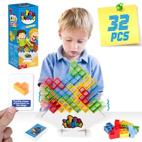 Jogo de empilhamento Tetra Tower HOMELAM 32 PCS para crianças e adultos