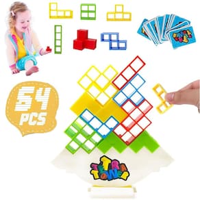 Blocos empilháveis Tetra Tower Game Balance Bigted 64 unidades