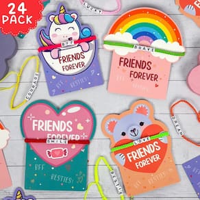 Cartões de Dia dos Namorados DAZONGE Friends Forever com pulseiras x
