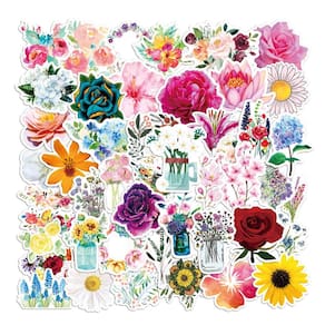 Adesivos Acekar Flower, pacote com 50, impermeáveis para laptop e muito mais