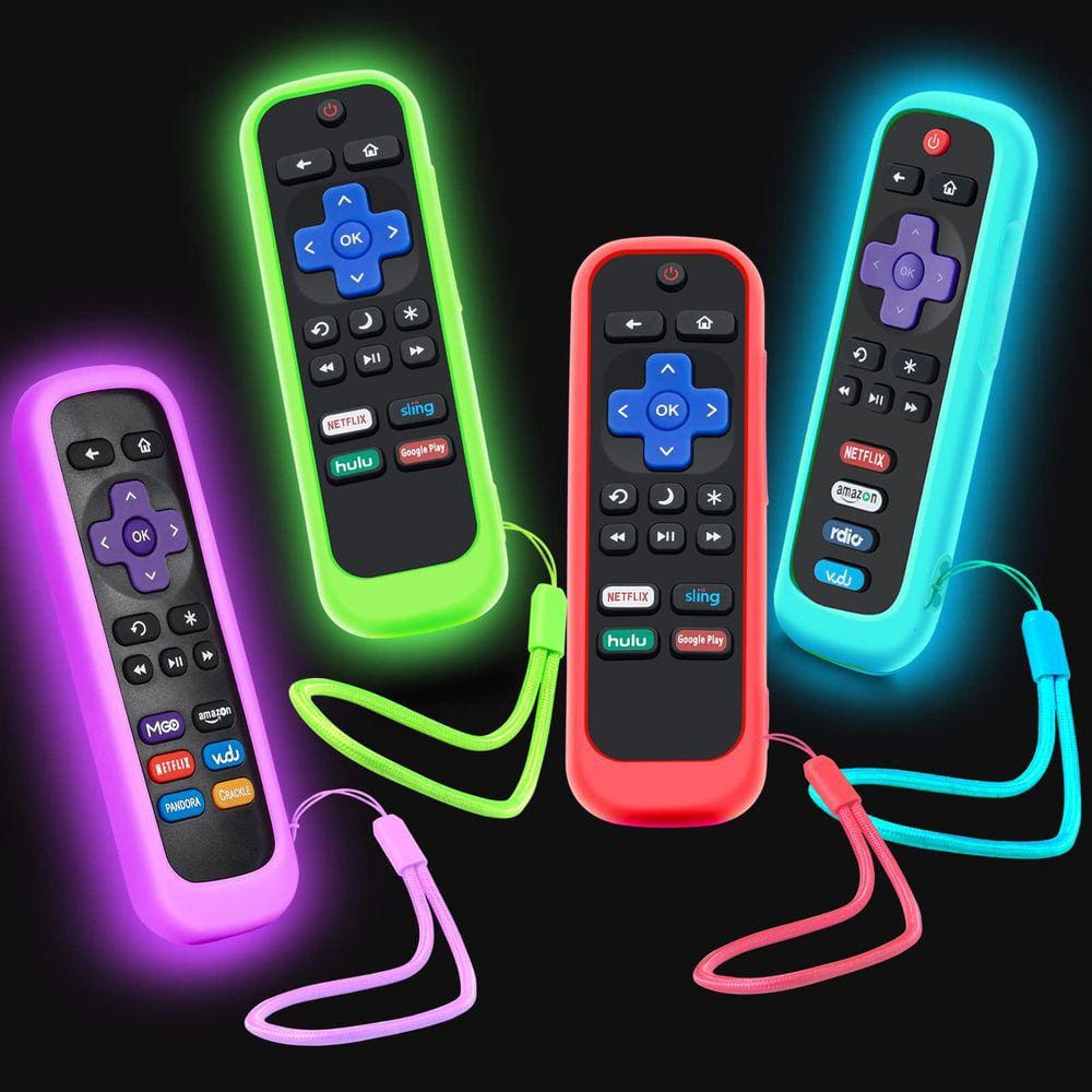 Estojo remoto, pacote com 4 unidades para Roku TV Steaming Stick/Express Silico