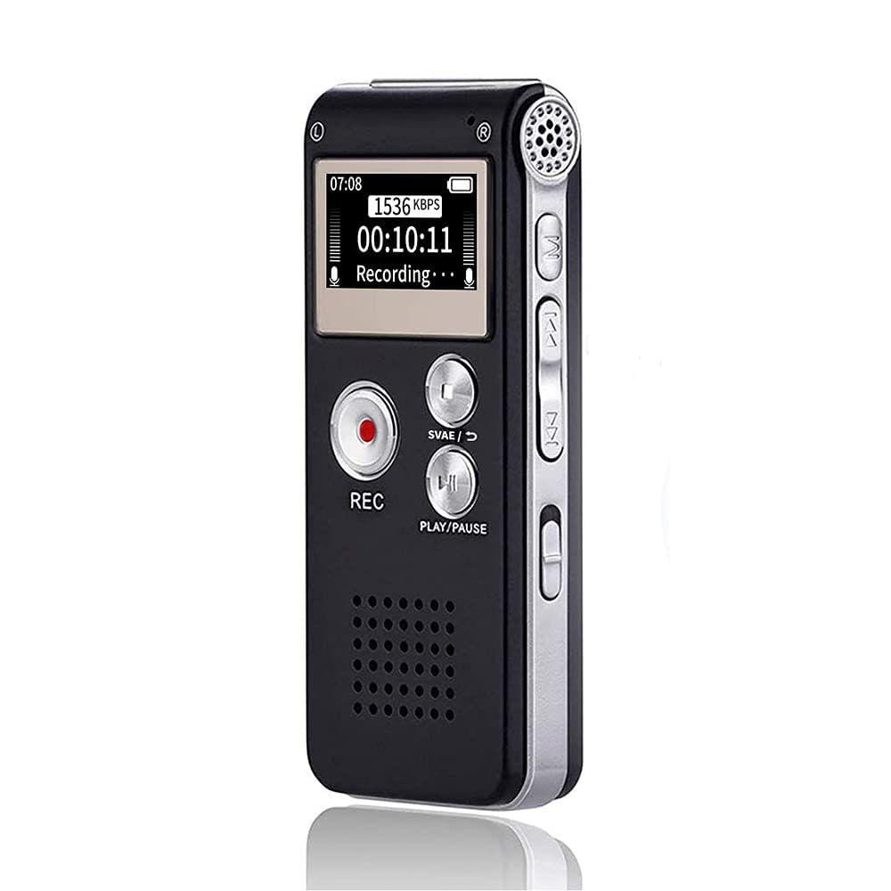 Gravador de voz digital Sunlan 16GB com reprodução 1536kbps