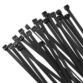 Abraçadeiras de cabo TEVADO, pacote com 100, nylon preto pesado de 30 cm
