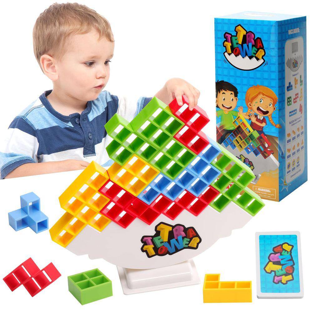 Jogo Balance Stacking Blocks Kiapeak Tetra Tower 16 unidades