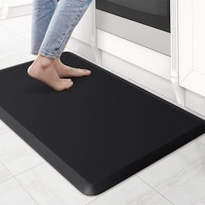 Tapete de cozinha Tapete antifadiga acolchoado KitchenClouds preto
