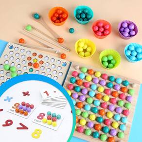 Brinquedo Montessori EGGFINE 5 em 1, classificação e empilhamento de cores para crianças