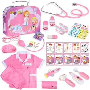 Kit de traje médico Magic4U Kids com estetoscópio, 34 peças