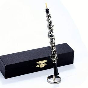Oboé em miniatura Dselvgvu com suporte, estojo para ornam de Natal