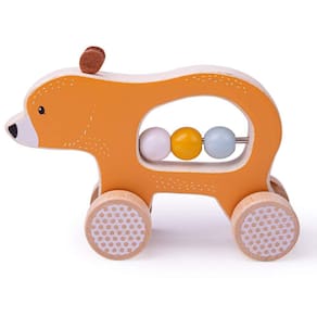Brinquedos Push Along Bear Bigjigs 100% certificados pelo FSC® para mais de 10 milhões