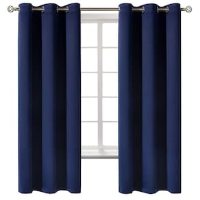 Cortinas Blackout BGment com isolamento térmico azul marinho 42x63cm