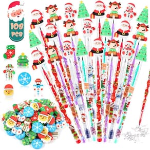 Conjunto de lápis Party Favor Erweicet Christmas com borracha 36 unidades