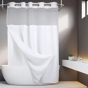 Cortina de chuveiro River Dream No Hooks 180x188cm com forro branco
