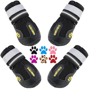 Sapatos para cães QUMY para cães grandes, botas médias para cães pretas tamanho 6
