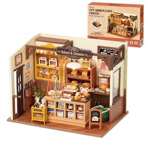 Kit de casa em miniatura Rolife Becka`s Baking House com LED 1:20